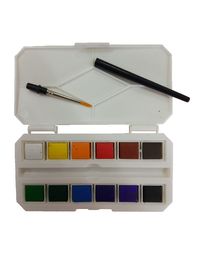 12 / 18/24pcs/das crianças contínuas das cores da pintura da arte caixa plástica grupo da pintura da aquarela