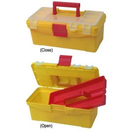Organizador amarelo dos recipientes de armazenamento da arte com tampa transparente dos compartimentos