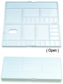 Forma diferente do tamanho diferente plástico branco dos acessórios da pintura da aquarela da paleta da pintura