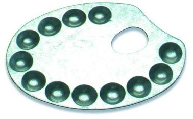 Paleta econômica 12 Wells da pintura do metal branco, paleta da aquarela do metal com áreas de mistura