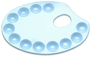 Paleta econômica 12 Wells da pintura do metal branco, paleta da aquarela do metal com áreas de mistura