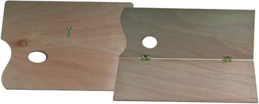 Paleta de madeira oval dobrável para artistas, paleta natural da pintura da pintura de óleo da cor