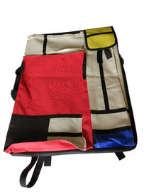 saco frente e verso à mão da gaveta 4K que costura o saco de pintura Multi-funcional azul vermelho e amarelo