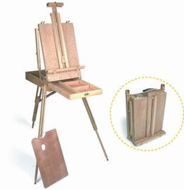 Suporte de madeira da arte da armação da pintura, armação francesa da caixa de esboço com a bandeja do alumínio da correia da paleta