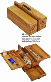 Caixa de armazenamento com gaveta, caixa do artista de Commecial de armazenamento de madeira do ofício para pinturas